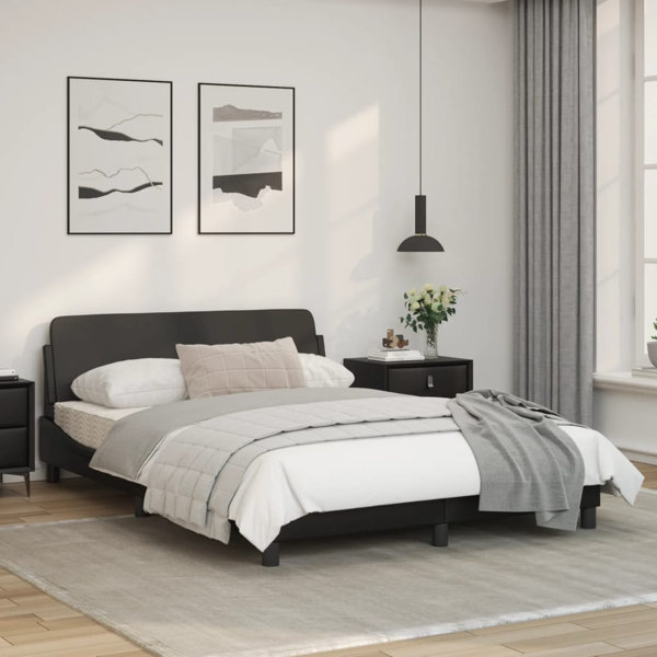 Wrought Studio Kaleesi Vegan Leather Platform Bed | Wayfair