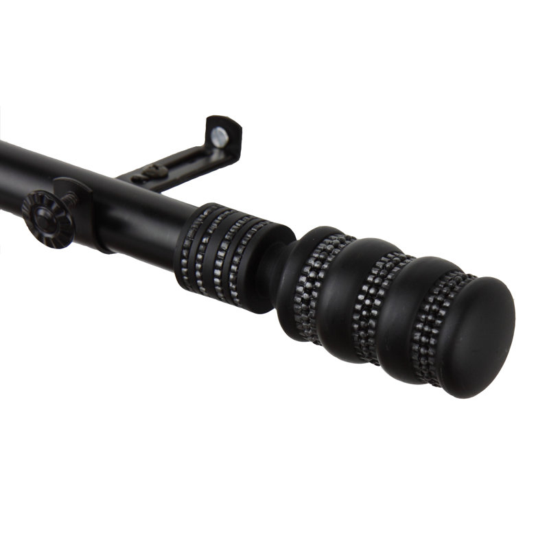 Tringle à rideaux simple Parinaaz, 28 po à 48 po, Noir