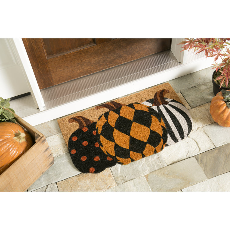 Hanfei Thanksgiving Pumpkin and Scarecrow Harvest Indoor/Outdoor Welcome Doormat The Holiday Aisle