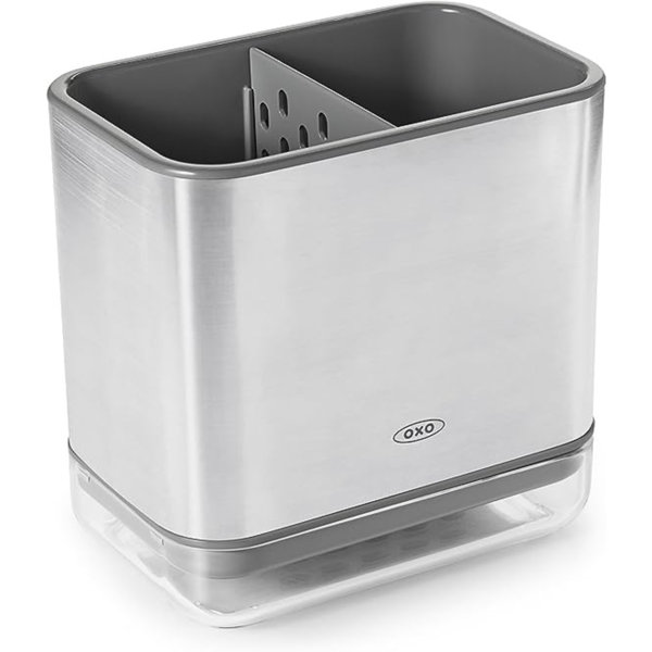 OXO Good Grips Stainless Steel Utensil Holder 8.4 x 4.75 x 6.25,Silver