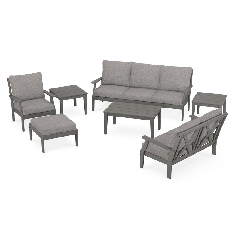 Braxton 7-Piece Deep Seating Set, Grey Mist, Slate Grey