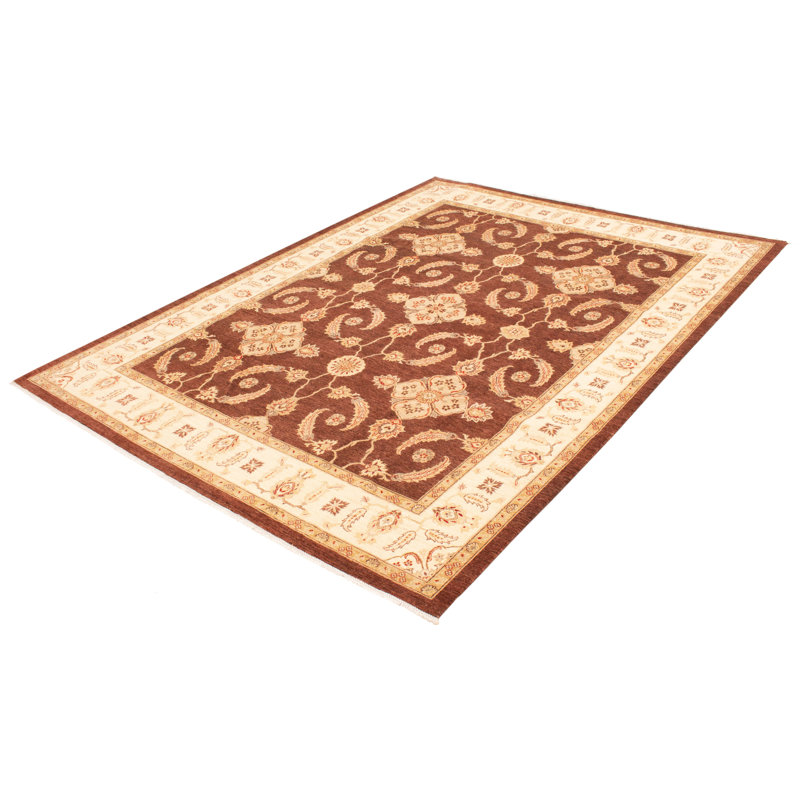 Tapis brun foncé Peshawar Oushak 9 pi 0 po x 12 pi 1 po