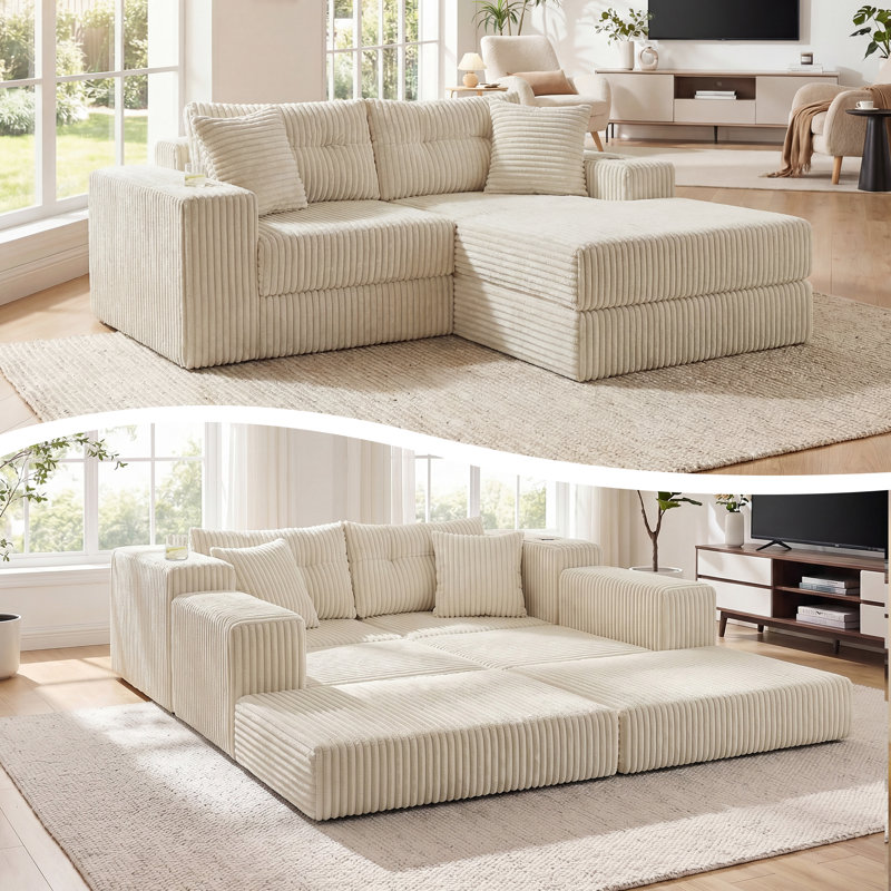3 Seater Velvet Sofa, Cream