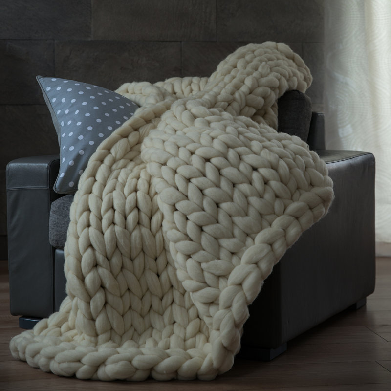 Throw Blanket, Ecru