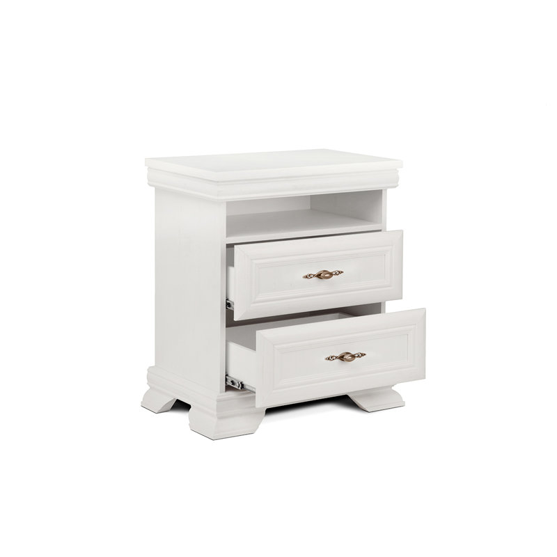 Shaeffer 58cm W Manufactured Wood Bedside Table, White