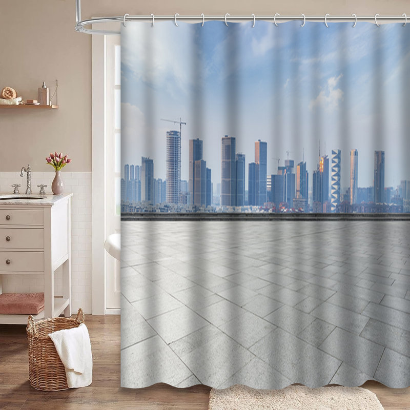 Rideau de douche Skyline Buildings, L 72 po x l 78 po