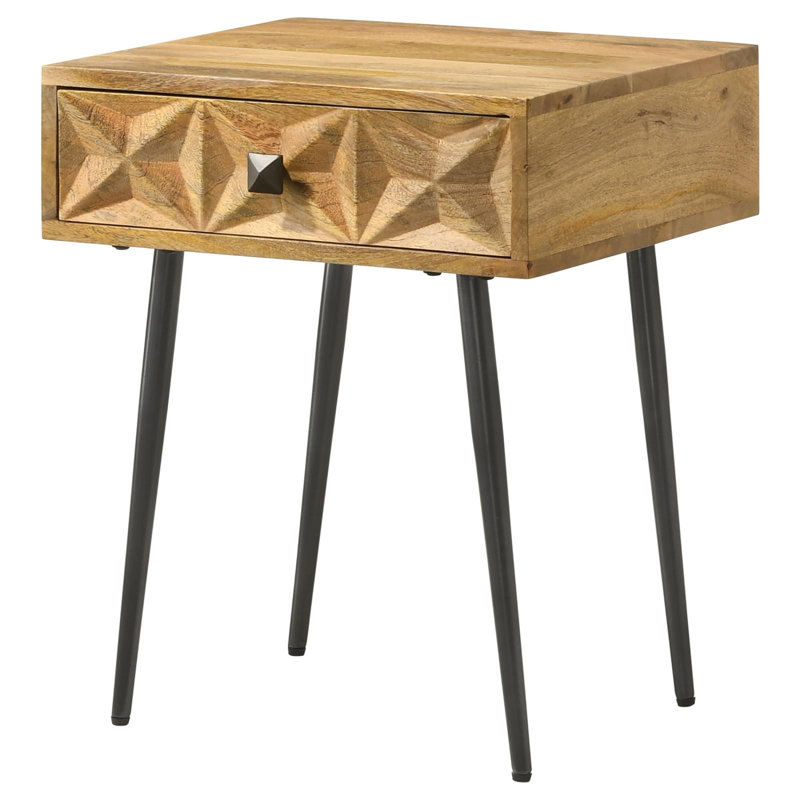 Dkota 1-drawer Rectangular Accent Side Table Natural, Natural