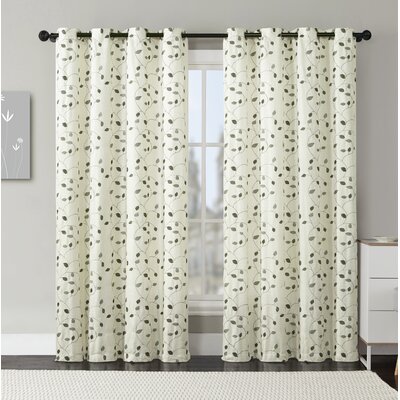 Rabideau Nature/Floral Semi-Sheer Grommet Single Curtain Panel -  Harriet Bee, HBEE4432 41514890