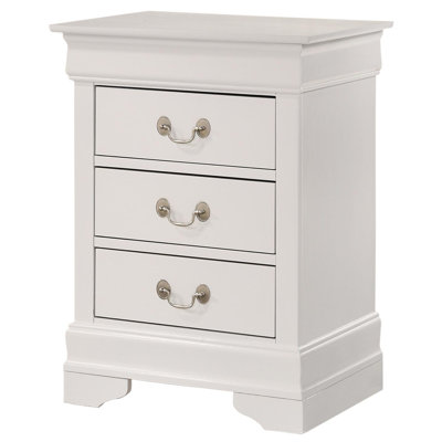 Louis Phillipe Nightstand with 3 Drawers Bed Side Table  Nightstand Bedroom End Tables