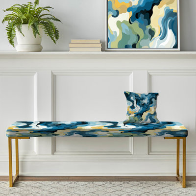 Blue - Nomadic Blue Camouflage - Banc rembourré or camouflage