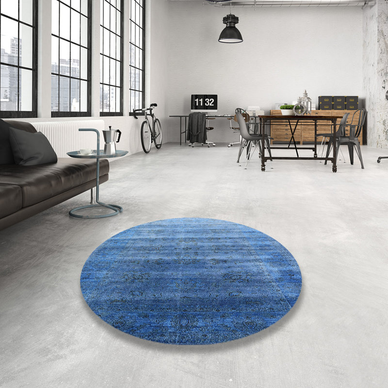 Tapis oriental bleu / gris Hyslop, Rond 3 pi