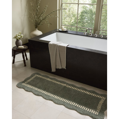 Chris Loves Julia x Loloi Valerie Lagoon / Ivory Bath Mat