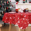 Red Round Christmas Tablecloth – Waterproof Snowflake Design, Wipe Clean, Washable Holiday Table Cover for Kitchen & Dining, 60 Inch Round