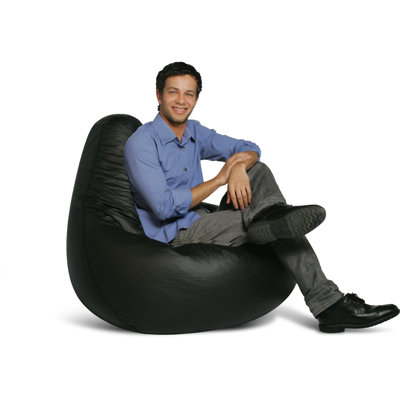 American Furniture Alliance Adult Red & White Vinyl Bean Bag Chair by Trule