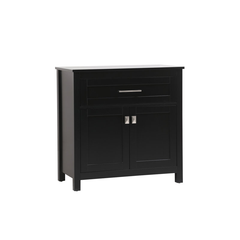 Rangement pour salle de bain Destinyann, Noir / Nickel brossé
