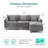  Arale 98'' Chenille Upholstered L Shaped Modular Sectionals with Ottoman-128839593-129229116