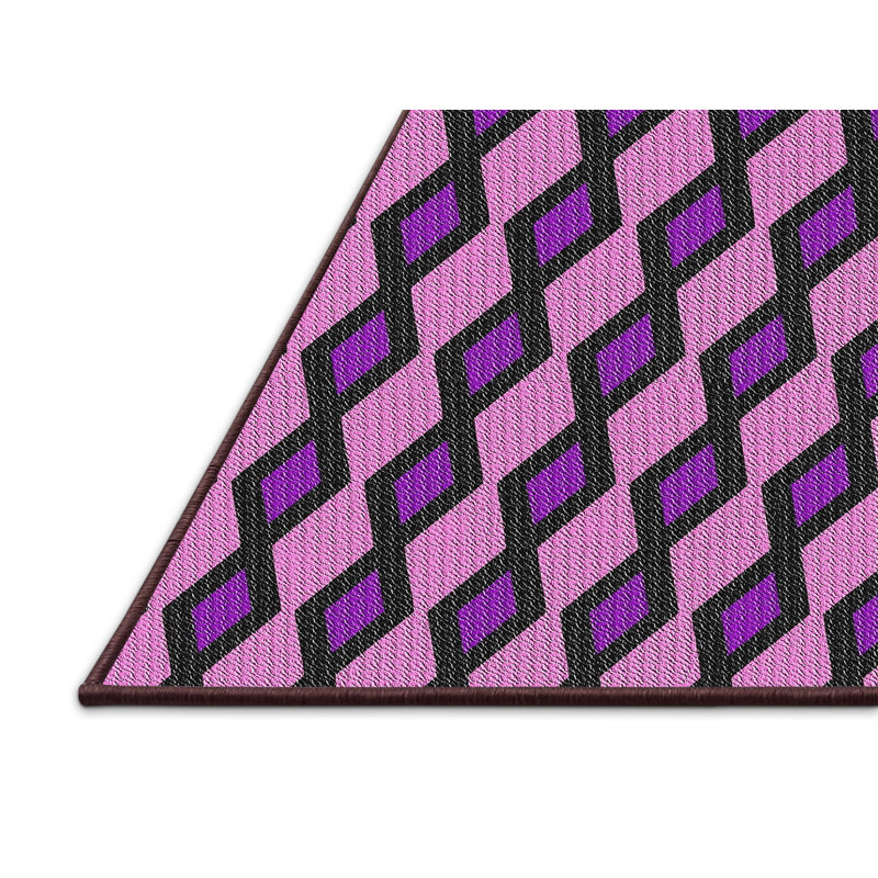 Tapis rose/mauve à motifs, Rectangle 5 pi x 7 pi
