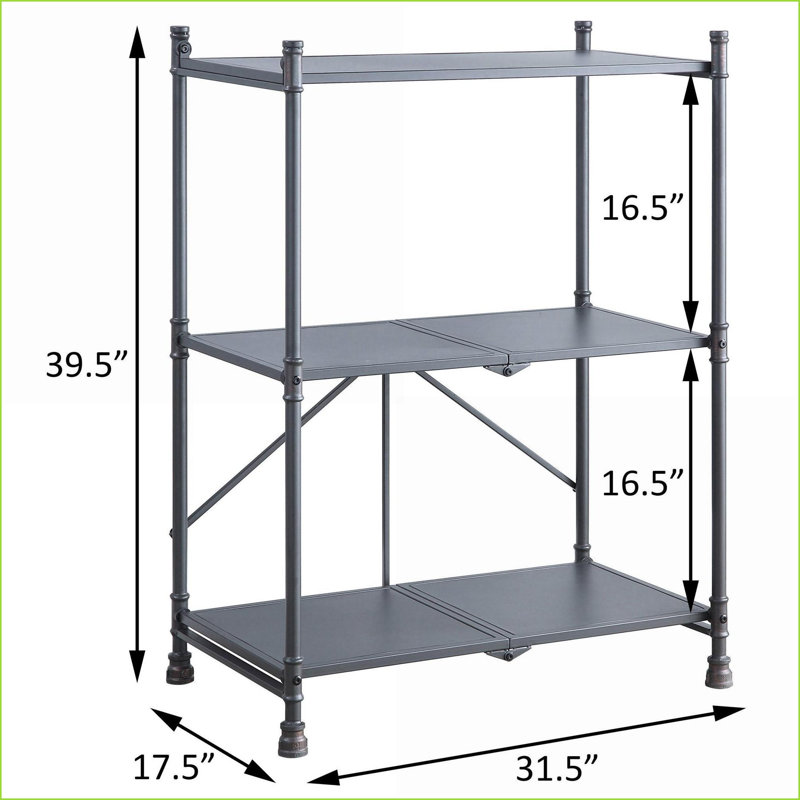 Console industrielle à 3 niveaux en métal rustique noir sablé Bronze foncé brossé à la main | Métal | Industriel, rustique