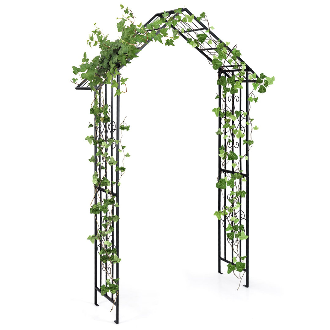 140cm W x 40cm D Metal Arbour in Black