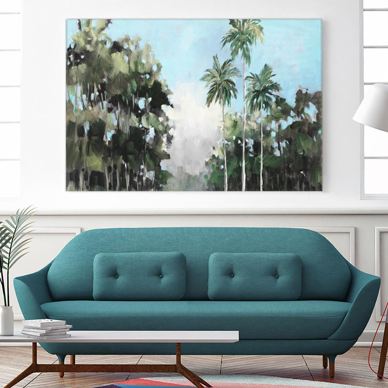 «Palms On The Coast», reproduction d'art sur toile géante 84 po x 54 po, H 48 po x l 72 po x P 1,5 po