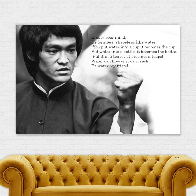 Bruce Lee Famous Quote Empty Your Mind - Wrapped Canvas Print, 21cm H x 31cm W x 4cm D