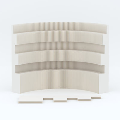 Foldable Paper Room Divider with Storage Cubbies, Portable Display Partition for Trade Show & Retail Shop