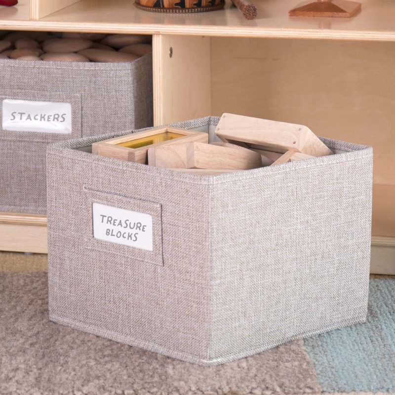 Natural Birch 2-Shelf Kids Storage Unit with Bins