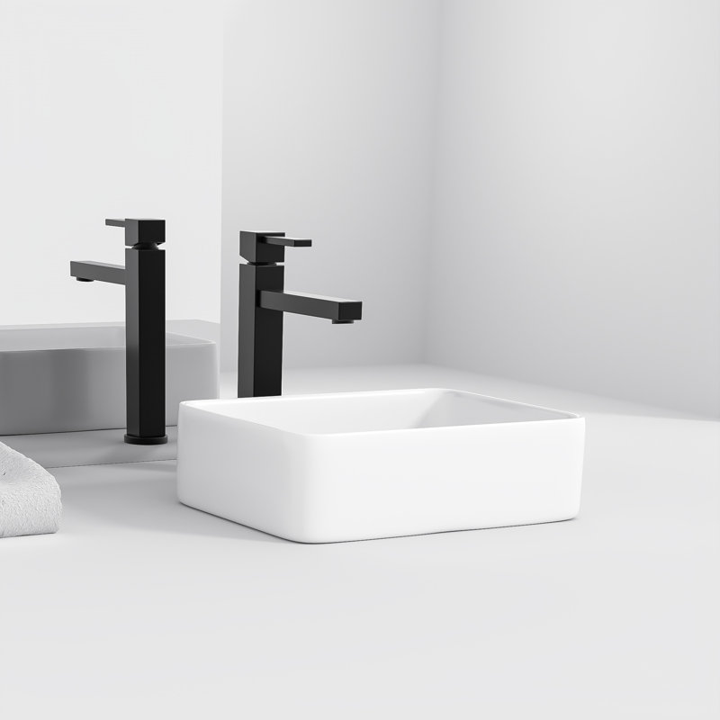 PLUSTEEL 15'' Ceramic Rectangular Bathroom Sink