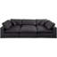 Canapé modulaire réversible de 120 po en similicuir de large avec repose-pieds-87141478