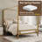  Modern Canopy Bed with 76.5" Tall Velvet Fabric Upholstered Headboard Metal 4-Poster Bed Frame, Box Spring Needed-252149711-252149706