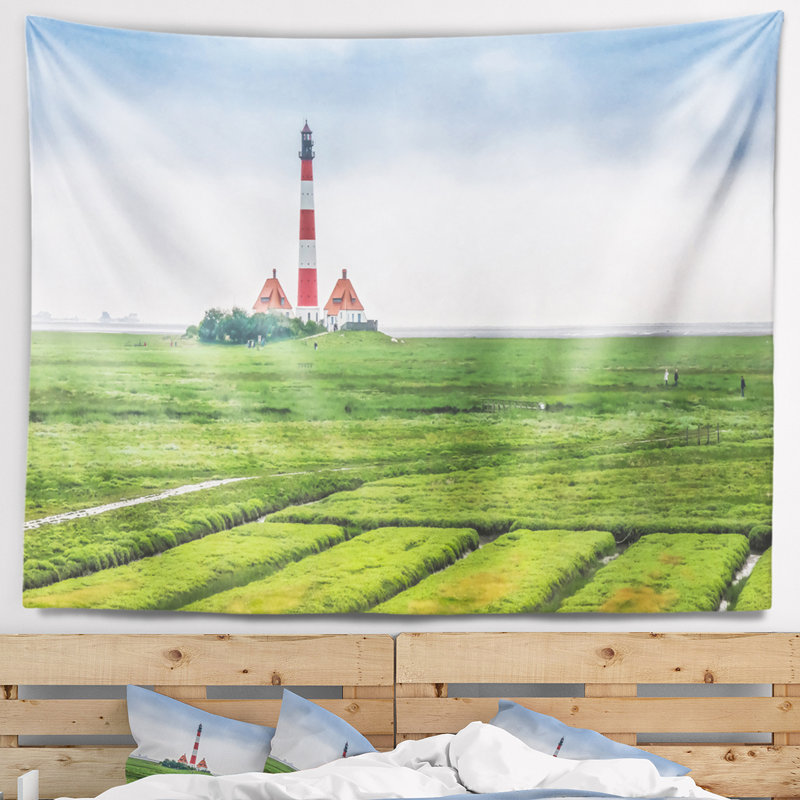 Tapisserie panorama à phare paysage westerheversand, H 32 po x l 39 po