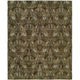 Wool Floral Area Rug in Brown