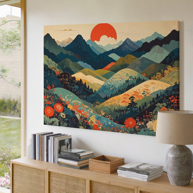 Toile de paysage d'inspiration japonaise, H 9 po x l 12 po