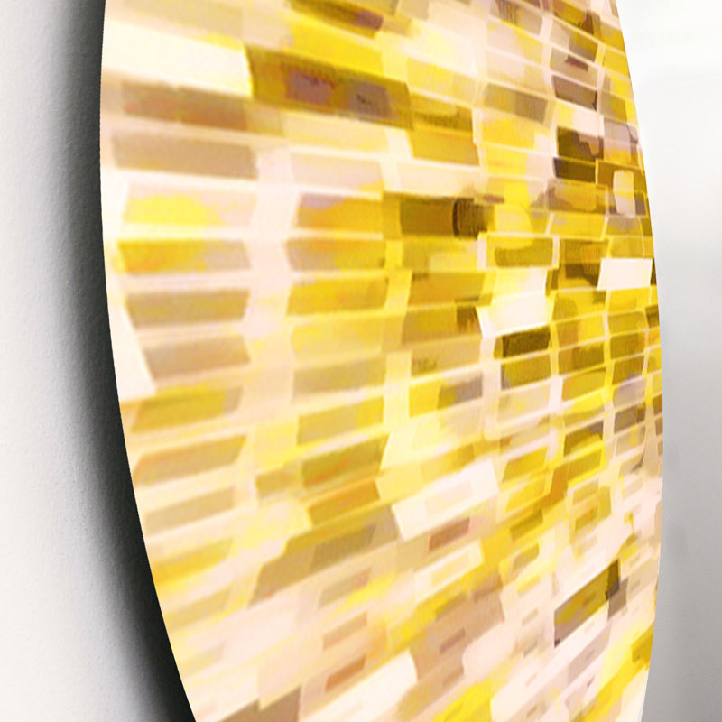 Abstract Wall Decor on Metal, Gold/White