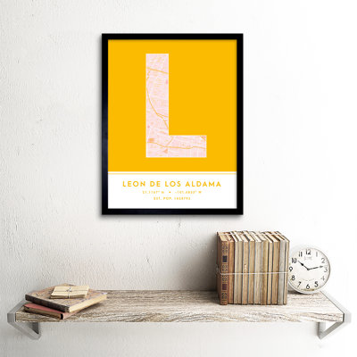 Leon De Los Aldama Mexico City Map by Wee Blue Coo - Single Picture Frame Typography