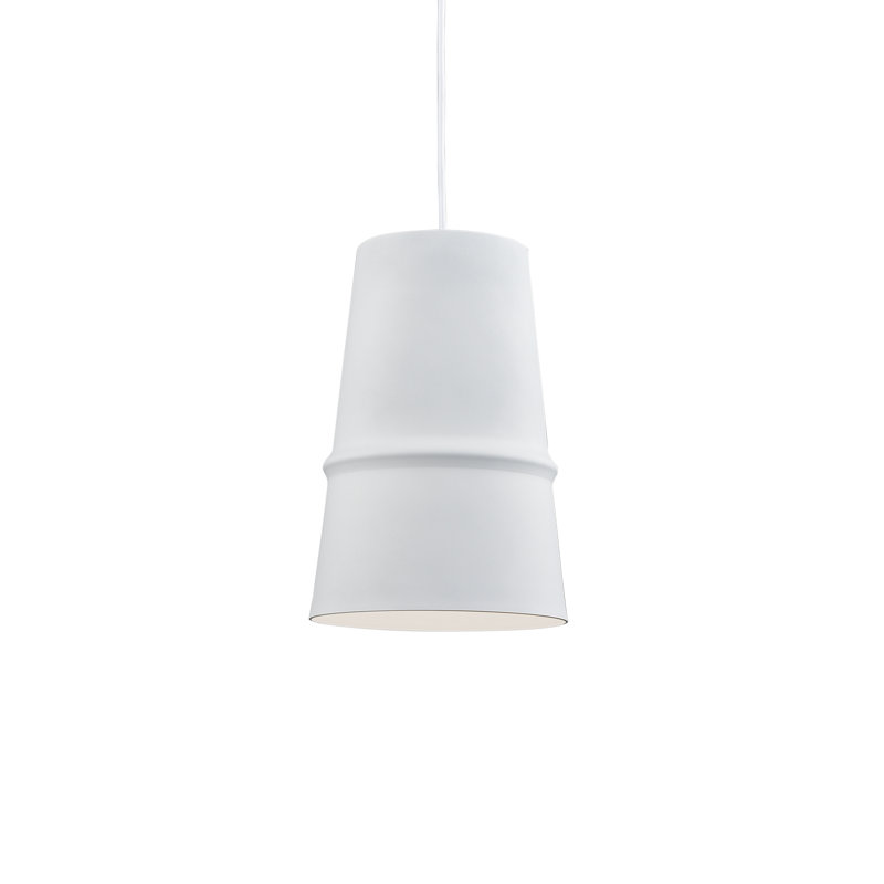 Castor 12" White and Brushed Nickel Aluminum Pendant Light