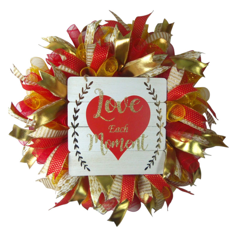 Valentines Day Deco Mesh Wreath