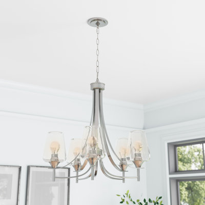 Dahlya 5 - Light Dimmable Wagon Wheel Chandelier