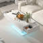 Modern LED Coffee Table High Gloss Living Room Table with 2 Storage Drawers-771666448-771666450