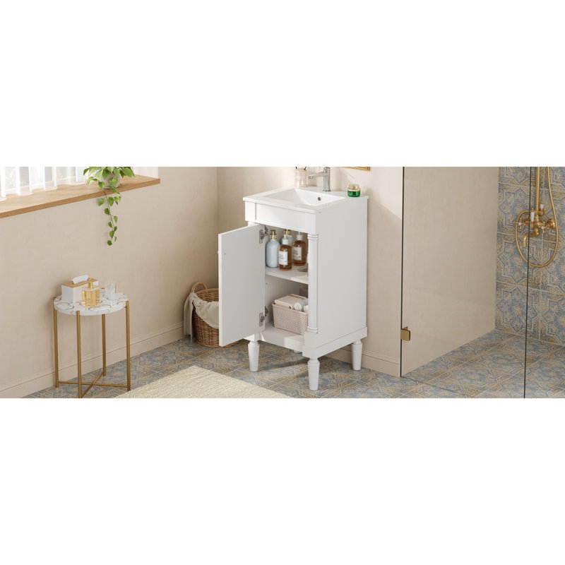 Meuble-lavabo et lavabo peu encombrant en bois MDF style français pour petite maison