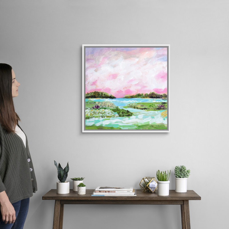Surfscape VIII par Karen Fields - reproduction d'art, Toile blanche encadrée, H 26 po x l 26 po x P 1,75 po