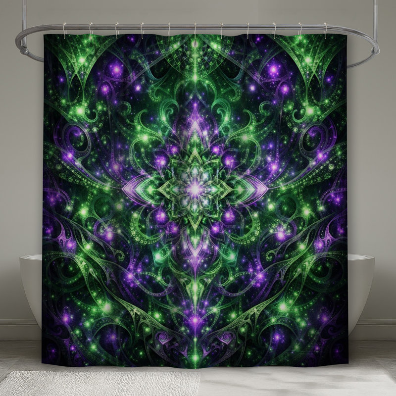 Rideaux de douche mauve complexe vert mauve extra long, 70in W x 72in H