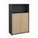 Embrie Adjustable 3 Shelf Bookcase With 2 Doors, Open Storage Home Office Bookshelf