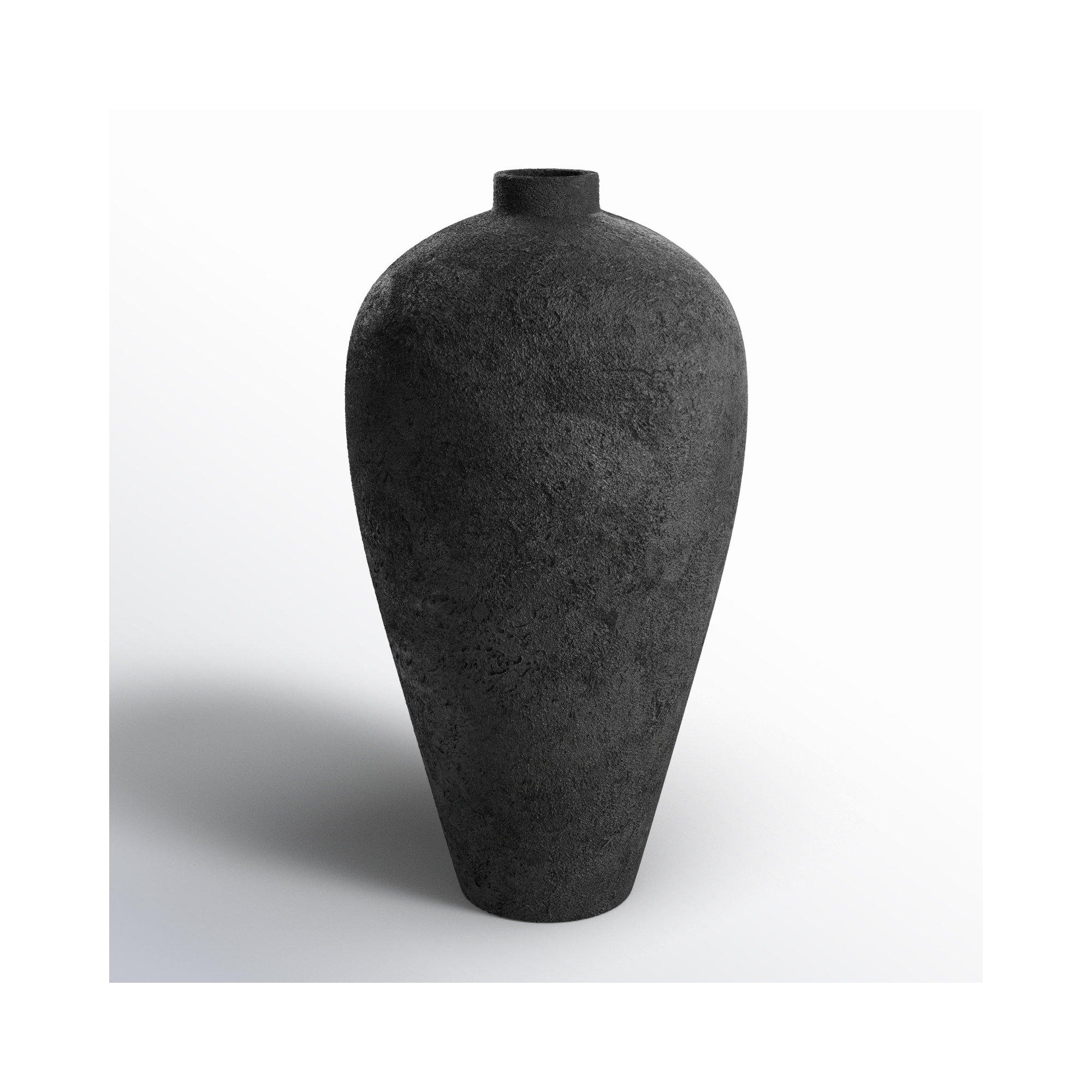 Carino Terracotta Floor Vase, Dark Gray, 31.5" H x 17.72" W x 17.72" D