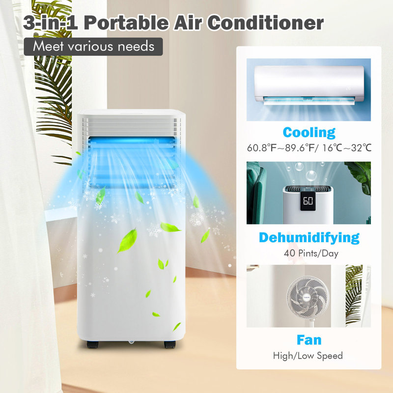 Gymax 8000 BTU Portable Air Conditioner for 230 Square Feet with