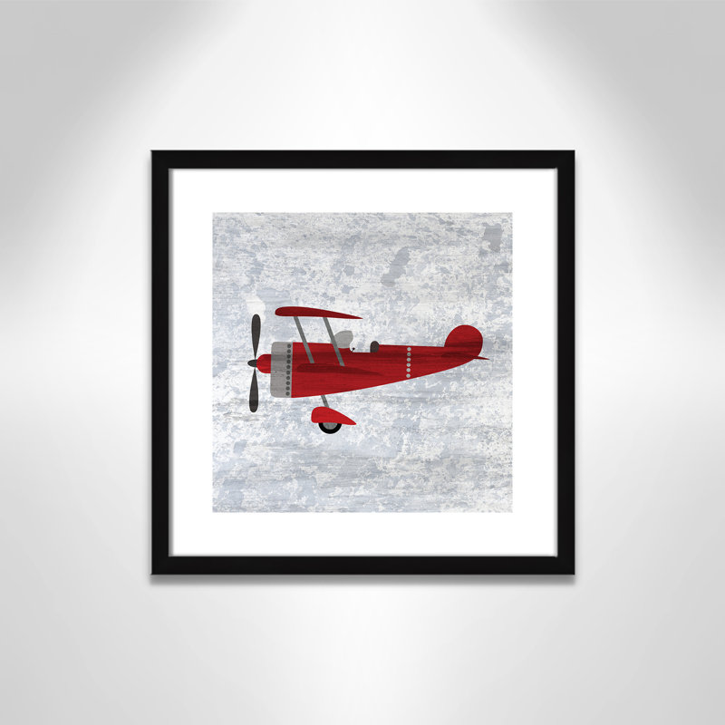 Impression sur papier rouge 2, Encadré de boîte noir, H 16 po x l 16 po x P 1,18 po