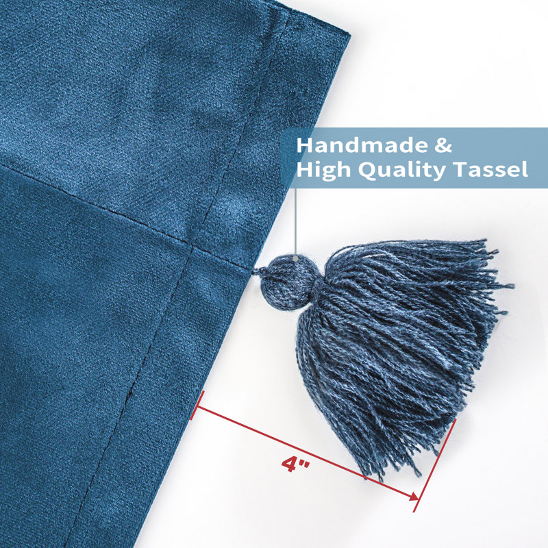 Paire de rideaux obscurcissant et isolant avec passe-tringle Swinson, Bleu marine