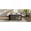 Table basse à plateau relevable Farmhouse avec portes de grange, grand espace de rangement caché, supports latéraux et tablettes ouvertes-2147394118