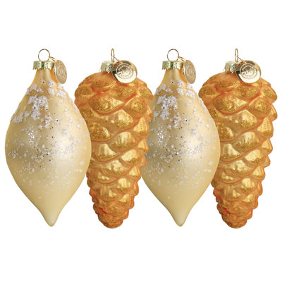 Pointy Ball and Pinecone Finial Ornament