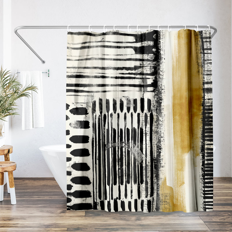 Abstract Shower Curtain No Borders by PI Creative Art, Orange